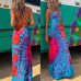 Karleedress Strappy Backless Tie Dye Maxi Dress