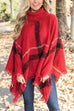 Karleedress Soft Tassel Lattice Cloak Poncho Sweater