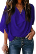 Karleedress Cowl Neck Short Sleeve Drape Chiffon Shirt