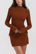 Karleedress Mockneck Long Sleeves Bodycon Mini Dress