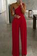 Karleedress One Shoulder Wide Leg Sleeveless Jumpsuit