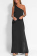 Karleedress Sleeveless One Shoulder Side Split Maxi Dress