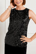 Karleedress Crewneck Sleeveless Glam Sequin Top