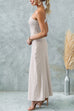 Karleedress Sleeveless Tie Knot One Shoulder Striped Maxi Dress