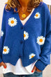 Karleedress V Neck Button Up Daisy Embroidery Sweater Cardigan