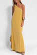 Karleedress Sleeveless One Shoulder Side Split Maxi Dress