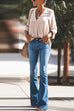 Karleedress Distressed Bell Bottoms Skinny Denim Pants