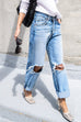 Karleedress Straight Leg Ripped Boyfriend Jeans