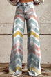 Karleedress High Rise Color Block Printed Wide Leg Pants