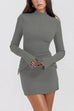 Karleedress Mockneck Long Sleeves Bodycon Mini Dress