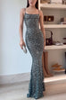 Karleedress Sheer Embellished Scoop Neck Cami Maxi Evening Gown