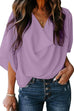 Karleedress Cowl Neck Short Sleeve Drape Chiffon Shirt