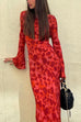 Karleedress Bell Long Sleeves Floral Print Maxi Dress