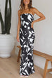 Karleedress Off Shoulder Sleeveless Geometric Printed Maxi Party Dress