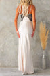 Karleedress V Neck Adjustable Strap Lace Splice Maxi Party Dress