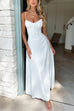 Karleedress Spaghetti Strap Lace-up Ruched Corset Maxi Dress