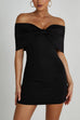 Karleedress Bow Off Shoulder Bodycon Mini Party Dress