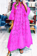 Karleedress V Neck Flare Sleeves Lace Hollow Out Tiered Maxi Dress