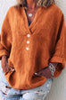 Karleedress V Neck Long Sleeve Cotton Linen Shirt