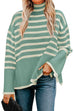 Karleedress Turtleneck Side Split Striped Sweater