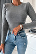 Karleedress Crewneck Solid Ribbed Knit Fitted Top(5 Colors Available!)