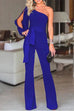 Karleedress One Shoulder Slit Sleeve Tie Knot Jumpsuit