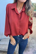 Karleedress Batwing Long Sleeves Button Front Solid Shirt