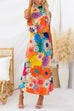 Karleedress Sleeveless Tie Neck Waisted Floral Print Maxi Dress