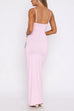 Karleedress U Neck Spaghetti Strap Rose Print Maxi Bodycon Dress