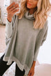 Karleedress Cowl Neck Long Sleeve Side Split Sweatshirt