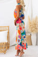 Karleedress Sleeveless Tie Neck Waisted Floral Print Maxi Dress