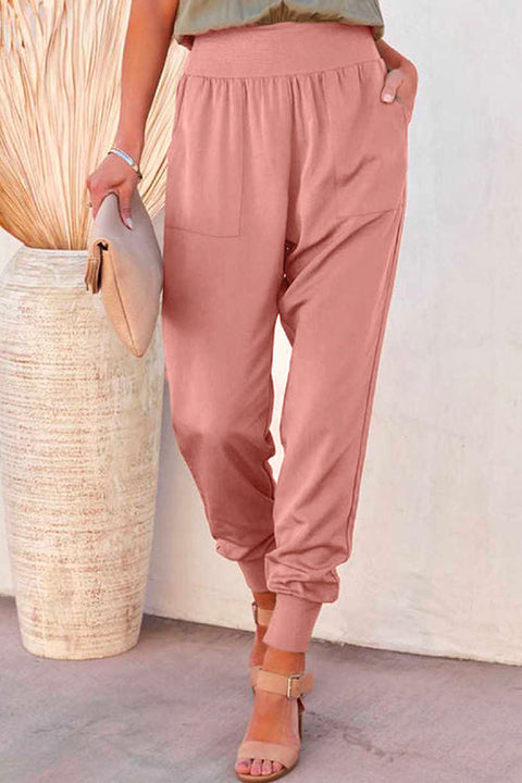 Karleedress Solid Side Split Pockets Jogger Pants