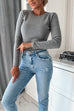 Karleedress Crewneck Solid Ribbed Knit Fitted Top(5 Colors Available!)