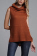 Karleedress Cowl Neck Side Slit Sleeveless Sweater Vest