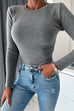 Karleedress Crewneck Solid Ribbed Knit Fitted Top(5 Colors Available!)