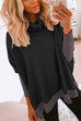 Karleedress Cowl Neck Long Sleeve Side Split Sweatshirt