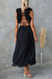 Karleedress Back Lace-up Ruffle Trim Sleeveless Maxi Dress