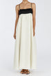 Karleedress Backless Color Block Splice Swing Maxi Cami Dress