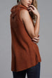 Karleedress Cowl Neck Side Slit Sleeveless Sweater Vest