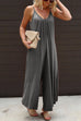 Karleedress Solid Scoop Neck Wide Leg Baggy Cami Jumpsuit