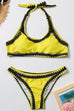 Karleedress Halter Color Block Triangle Bikini Set