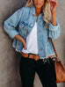 Karleedress Raw Hem Button Down Short Denim Jacket