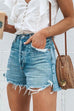 Karleedress Raw Hem Ripped Distressed Denim Shorts