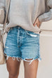 Karleedress Raw Hem Ripped Distressed Denim Shorts