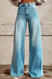 Karleedress Distressed Wide Leg Casual Denim Pants