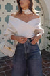 Karleedress V Neck Criss Cross Front Ribbed Knit Sweater