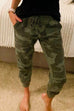 Karleedress Drawstring Waist Pockets Camo Jogger