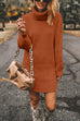 Karleedress Turtleneck Long Sleeves Ribbed Knit Sweater Dress(in 7 Colors!)