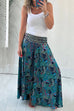 Karleedress Elastic Waist Wide Leg Palazzo Printed Casual Pants