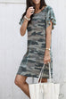 Karleedress Knee Length Bubble Short Sleeves Camo Dress